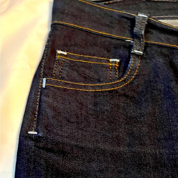 Blue Delta Custom Stretch Denim Womens Skinny Jeans 31.5 W Distressed Knee Dark - Picture 4 of 14